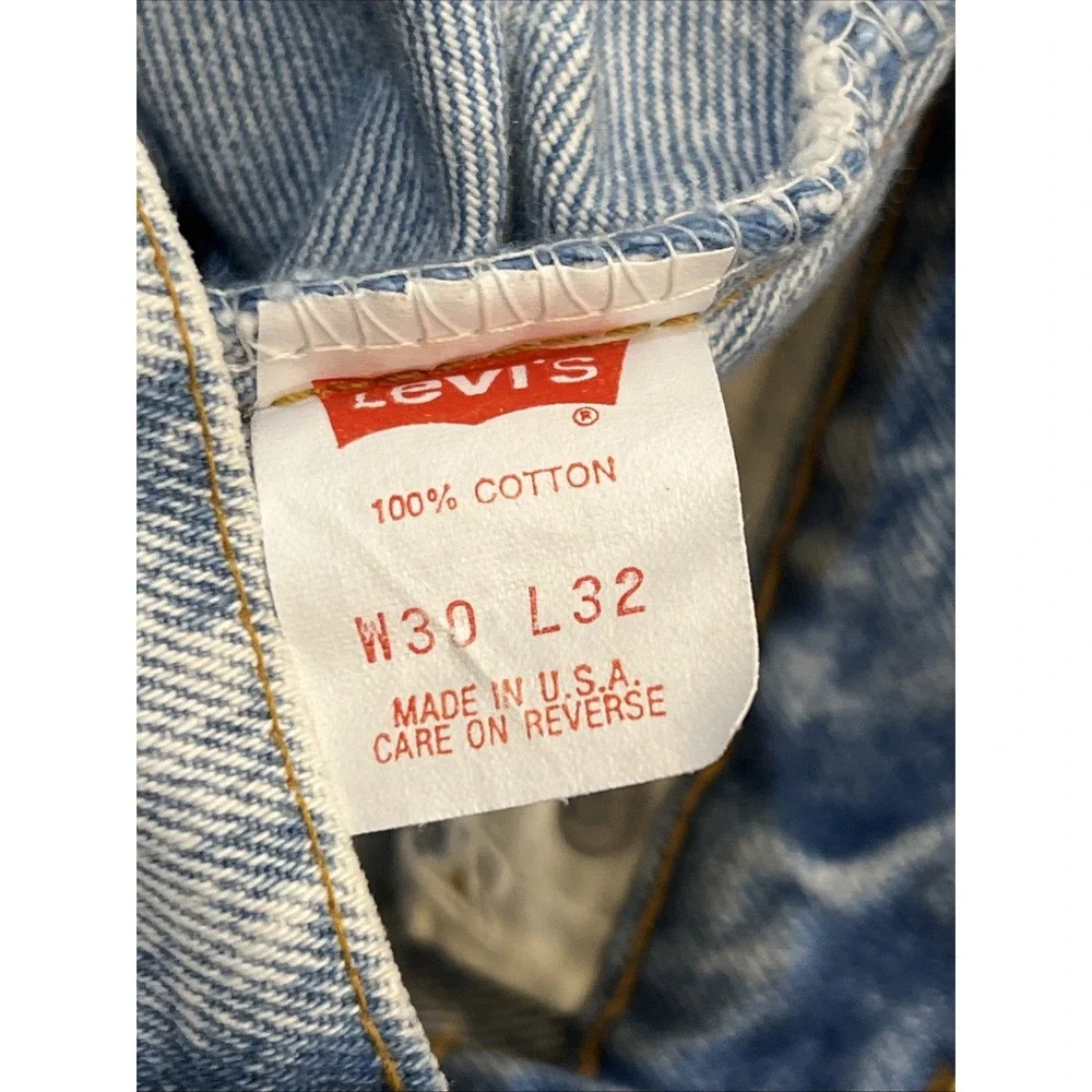 Levis 505 Jeans Mens 30x32 (29x30.5) Acid Wash Vintage 80/90's USA red tab Read!